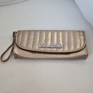 Lux de Ville Metallic Champagne Gold Wristlet